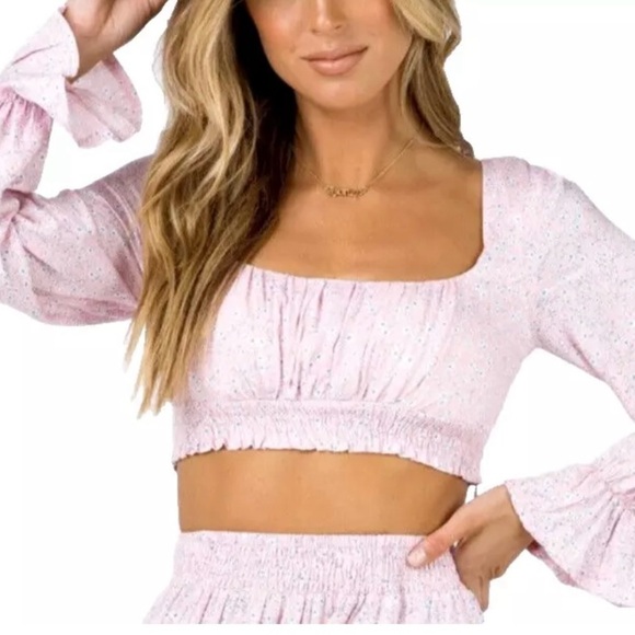Princess Polly Pink Floral Crop Top - Picture 2 of 16
